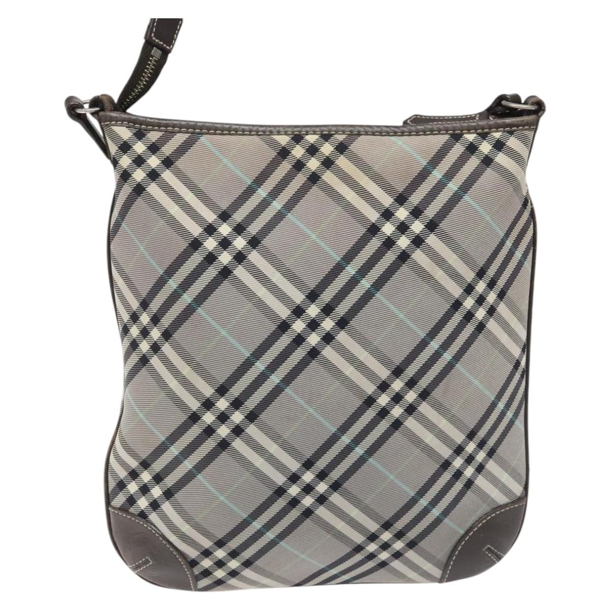 Burberry Nova Check Blue Label Shoulder Bag Nylon Gray - 2