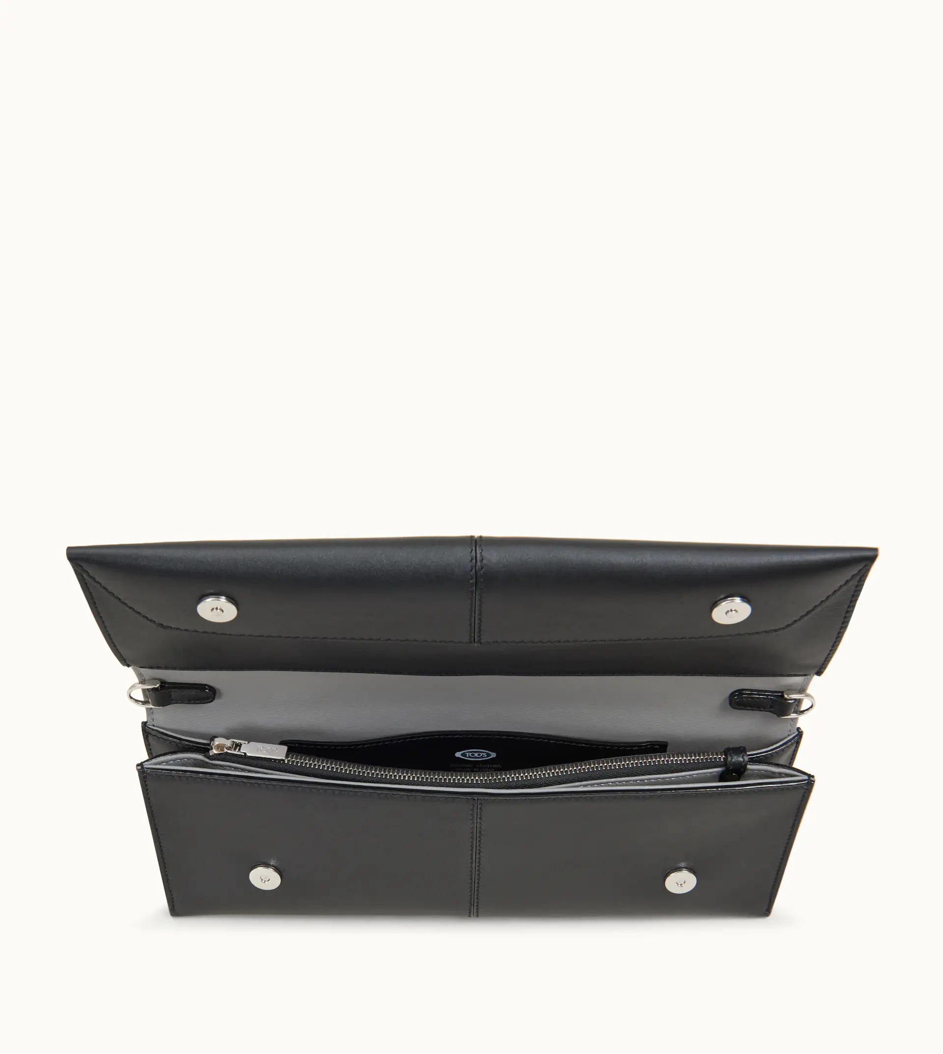 CLUTCH IN LEATHER MEDIUM - BLACK - 3