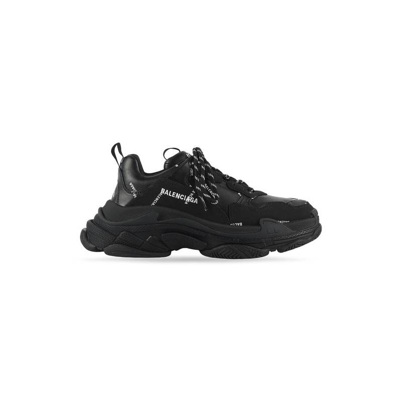 Women's Triple S Sneaker Allover Logo in Black - 1