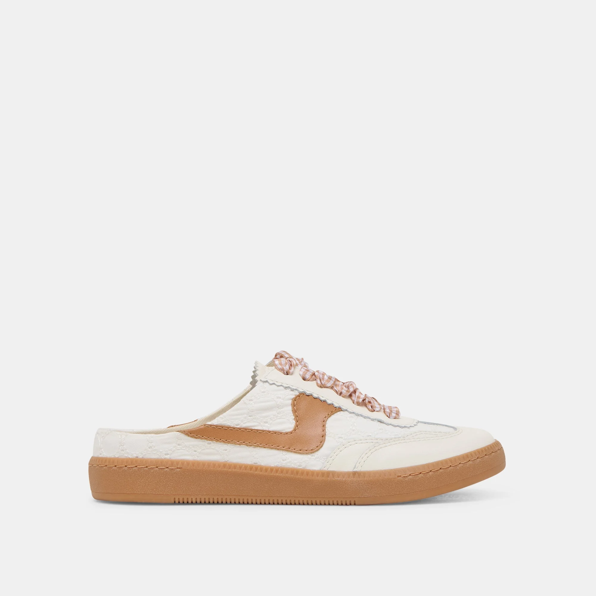 NOTICE SLIDE SNEAKERS WHITE PINK EYELET - 1