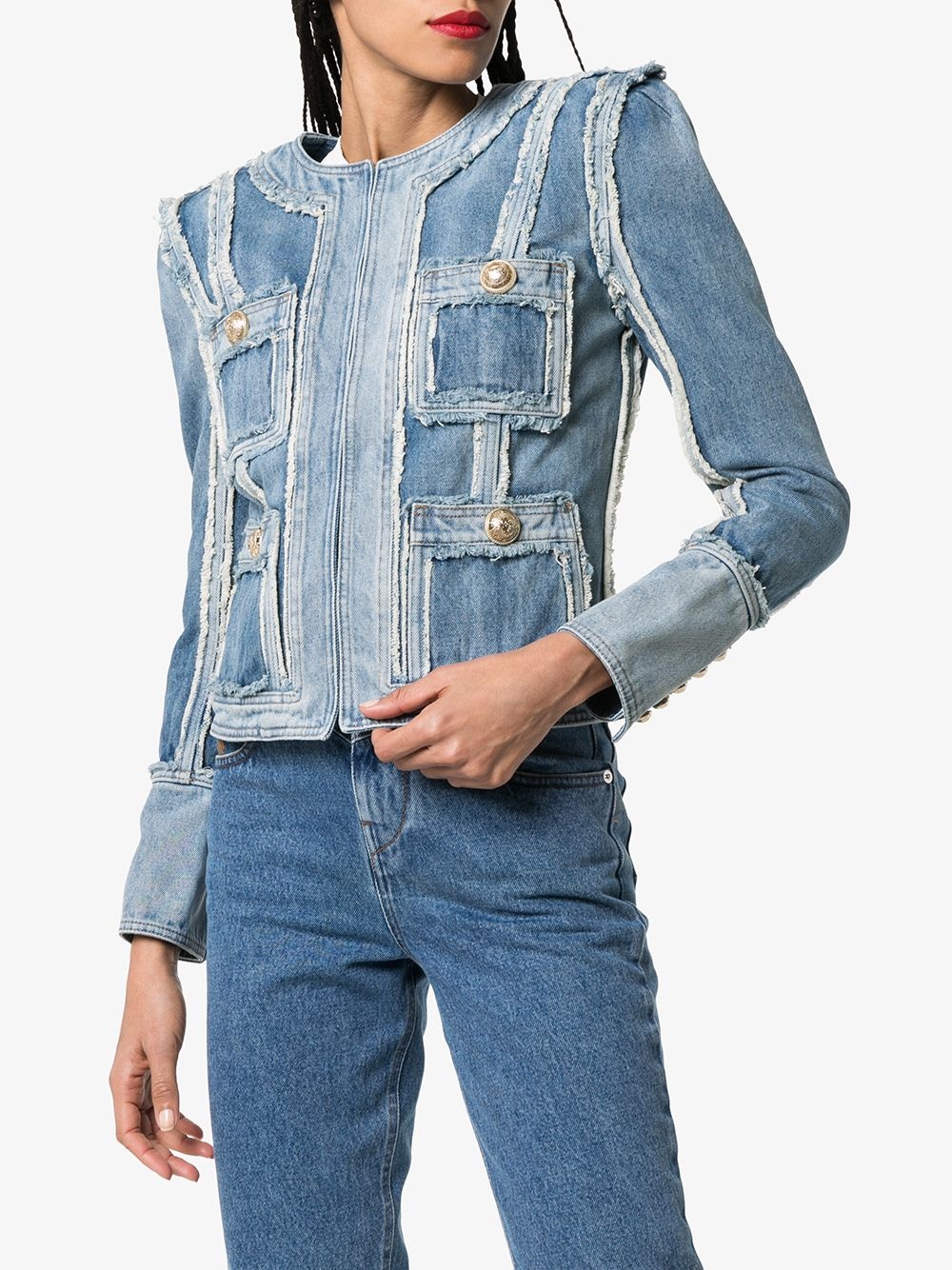 patchwork denim jacket  - 3