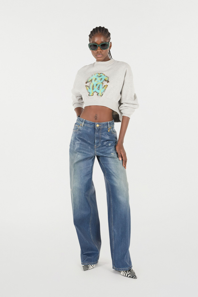 Roberto Cavalli Jeans With Mirror Snake Monogram Charm outlook