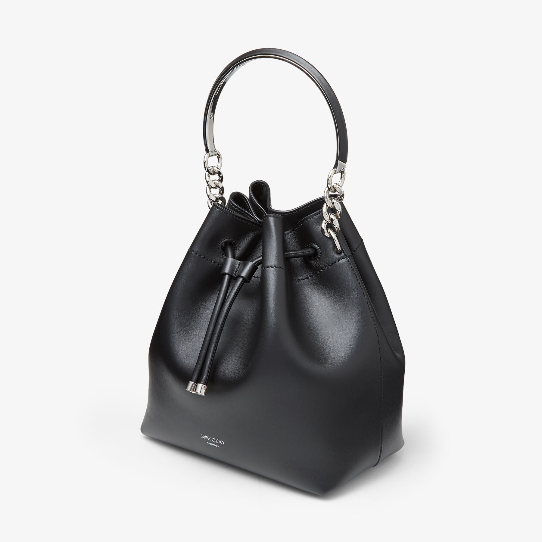 Bon Bon Bucket
Black Soft Shiny Smooth Calf Leather Bucket Bag - 3