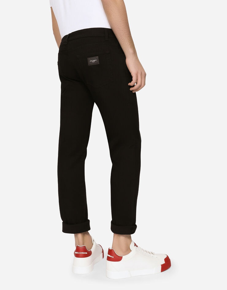 Black slim-fit stretch jeans - 4