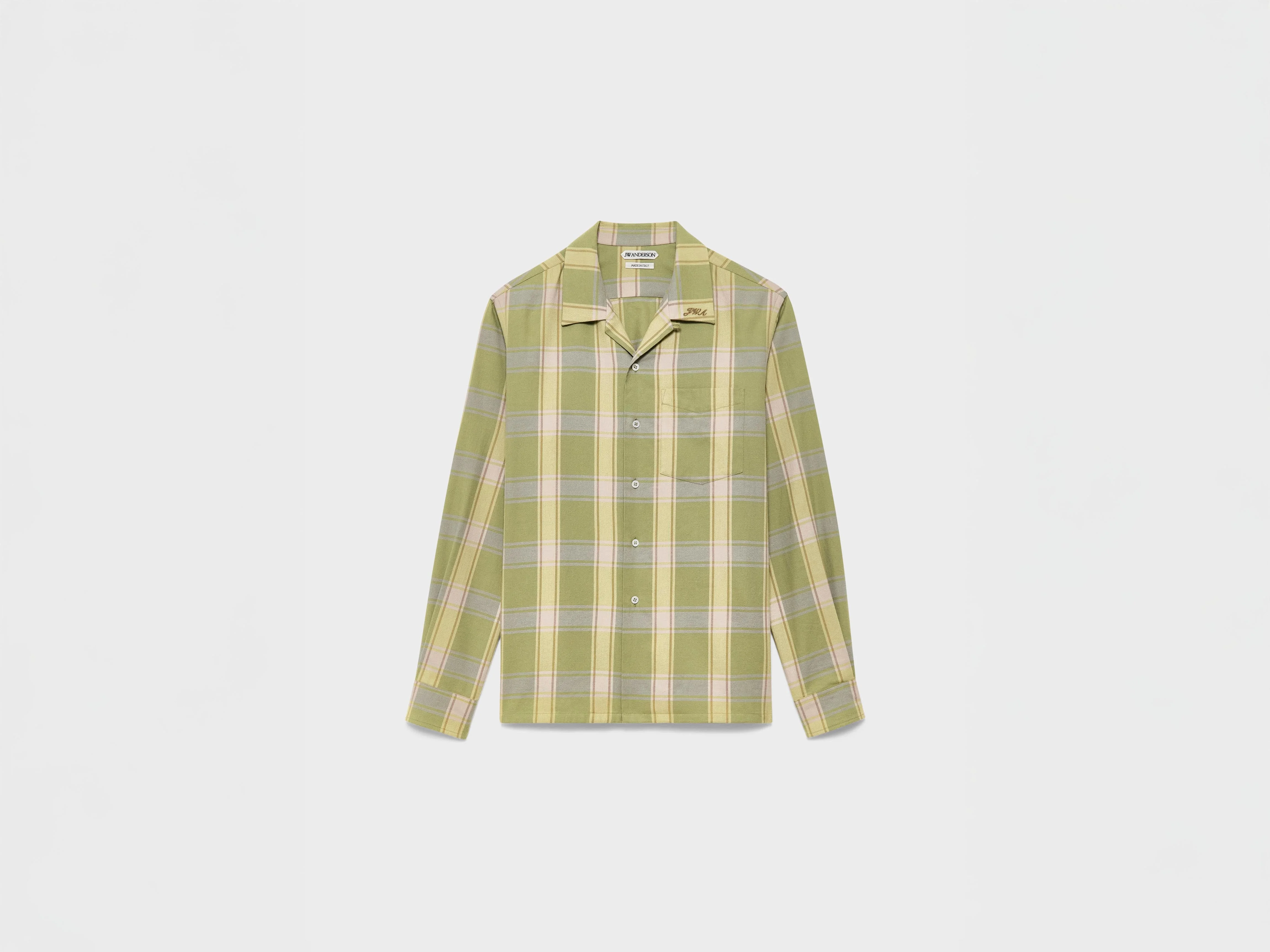 WOMENS CHECKERED SHIRT IN APPLE GREEN - 1