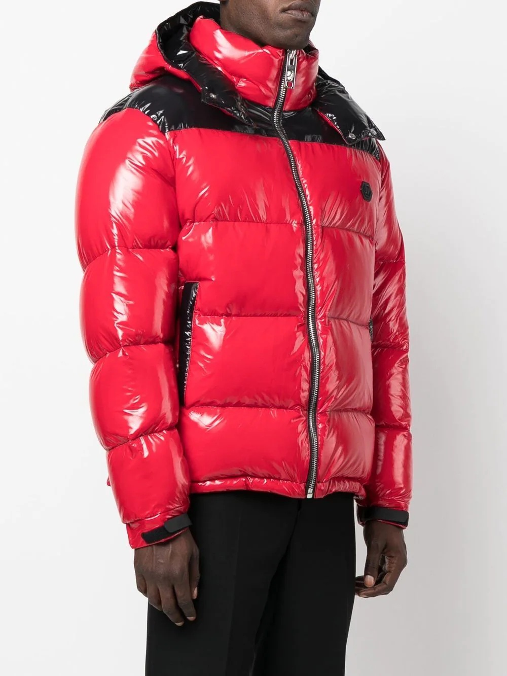 logo-print padded down jacket - 4