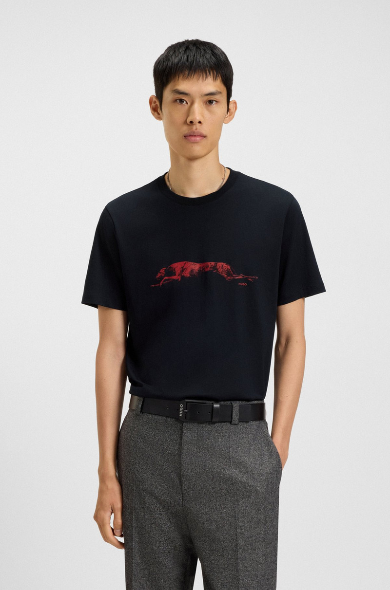 COTTON-JERSEY T-SHIRT WITH DOG ARTWORK 2