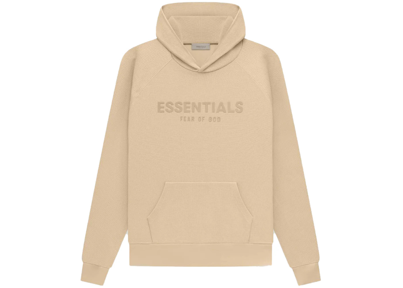 Fear of God Essentials Waffle Raglan Hoodie Sand - 1