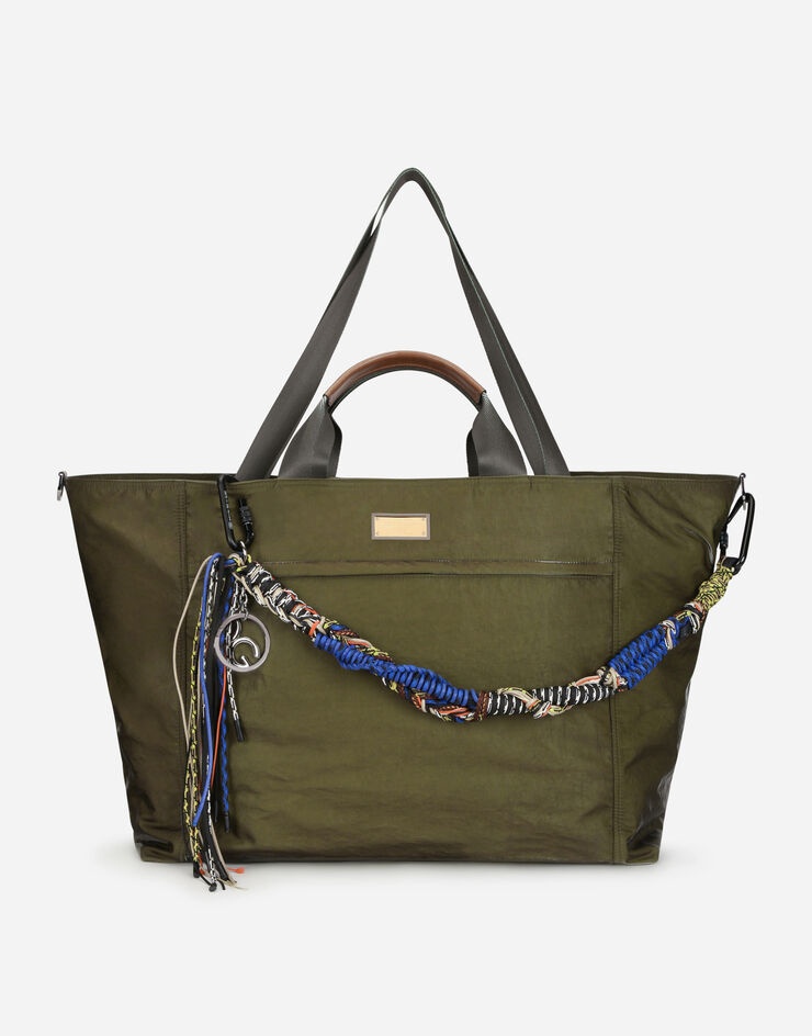 Nero Sicilia dna nylon travel bag with branded tag - 1