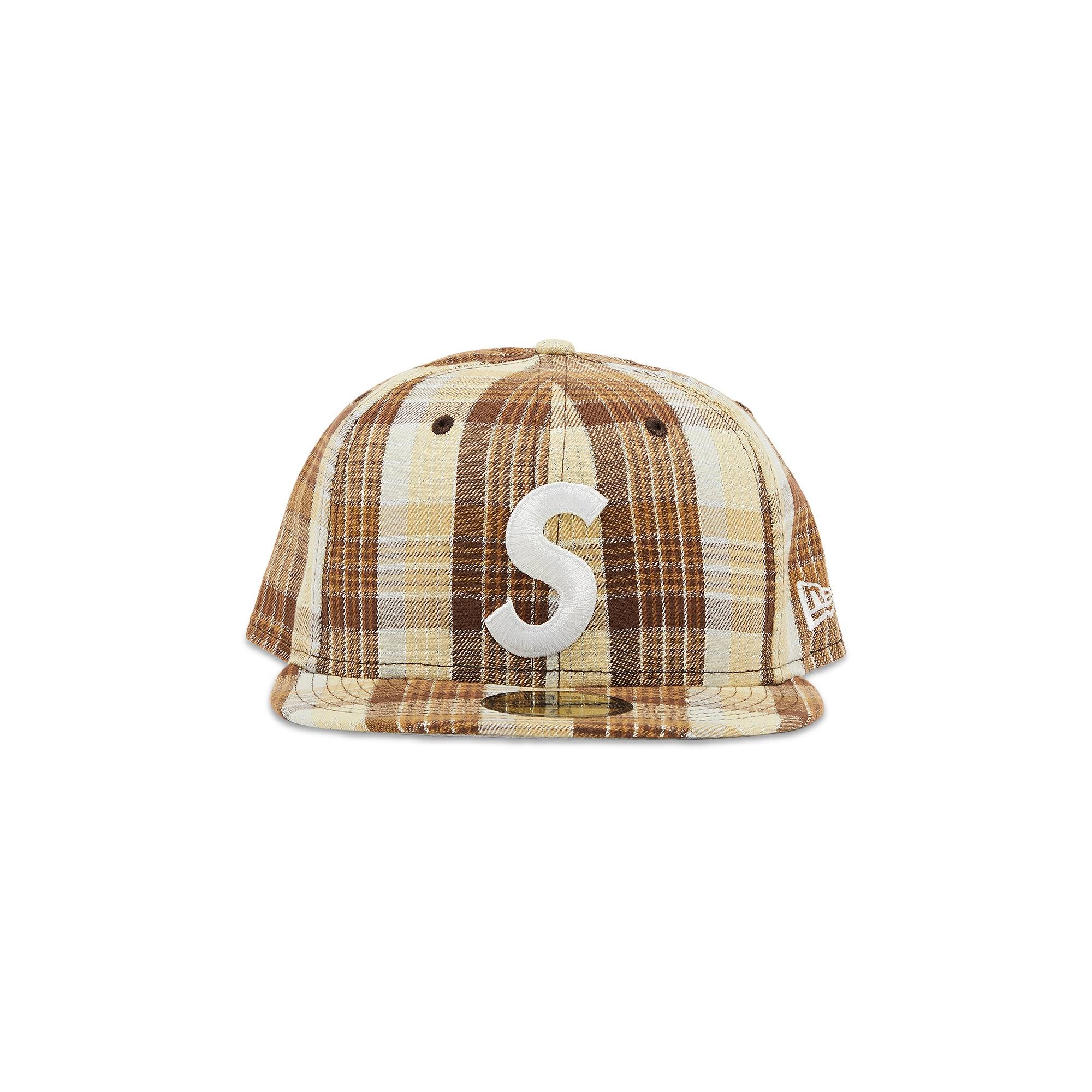 Supreme Metallic Plaid S Logo New Era 'Brown' - 1