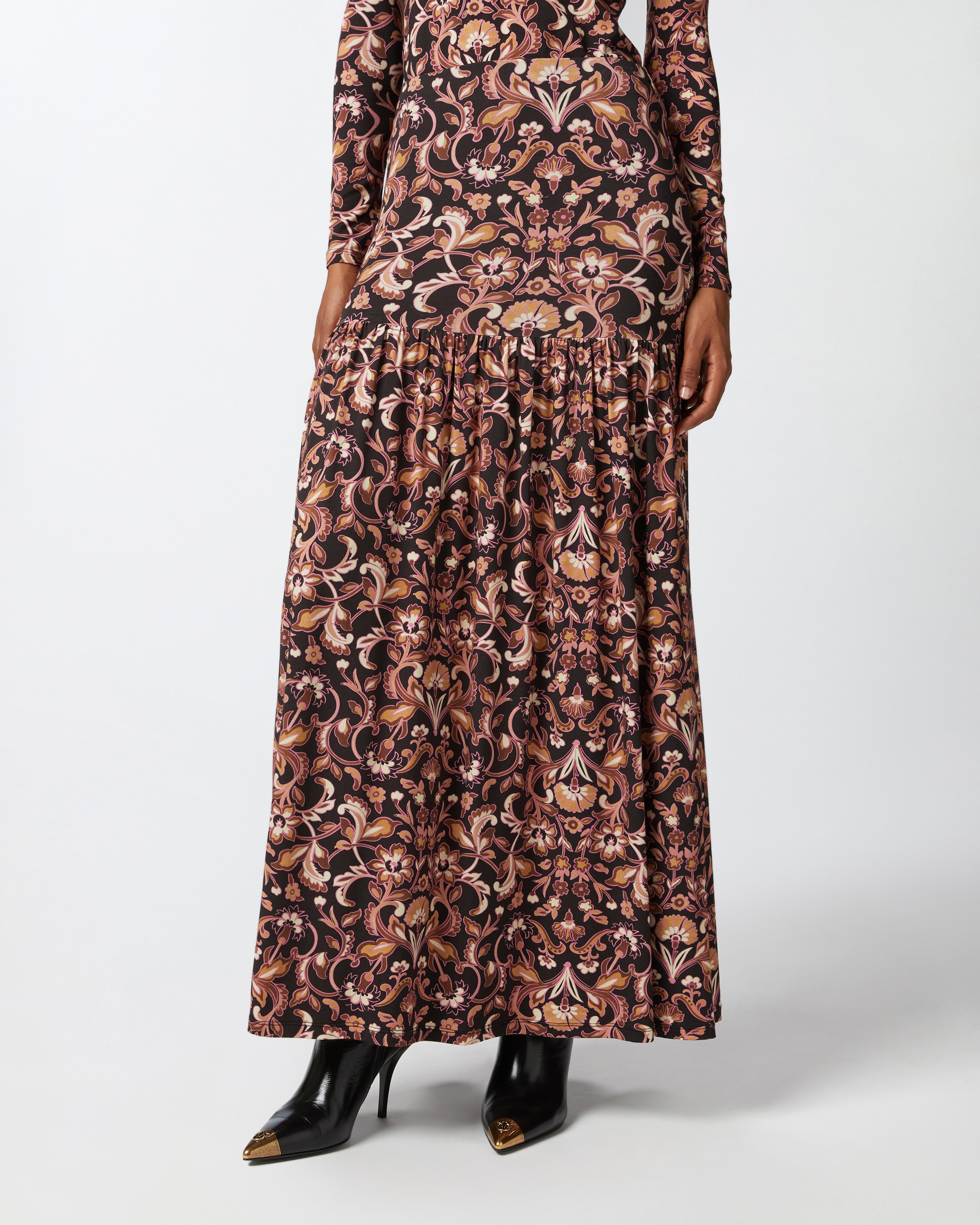 LONG FLORAL JERSEY SKIRT - 3