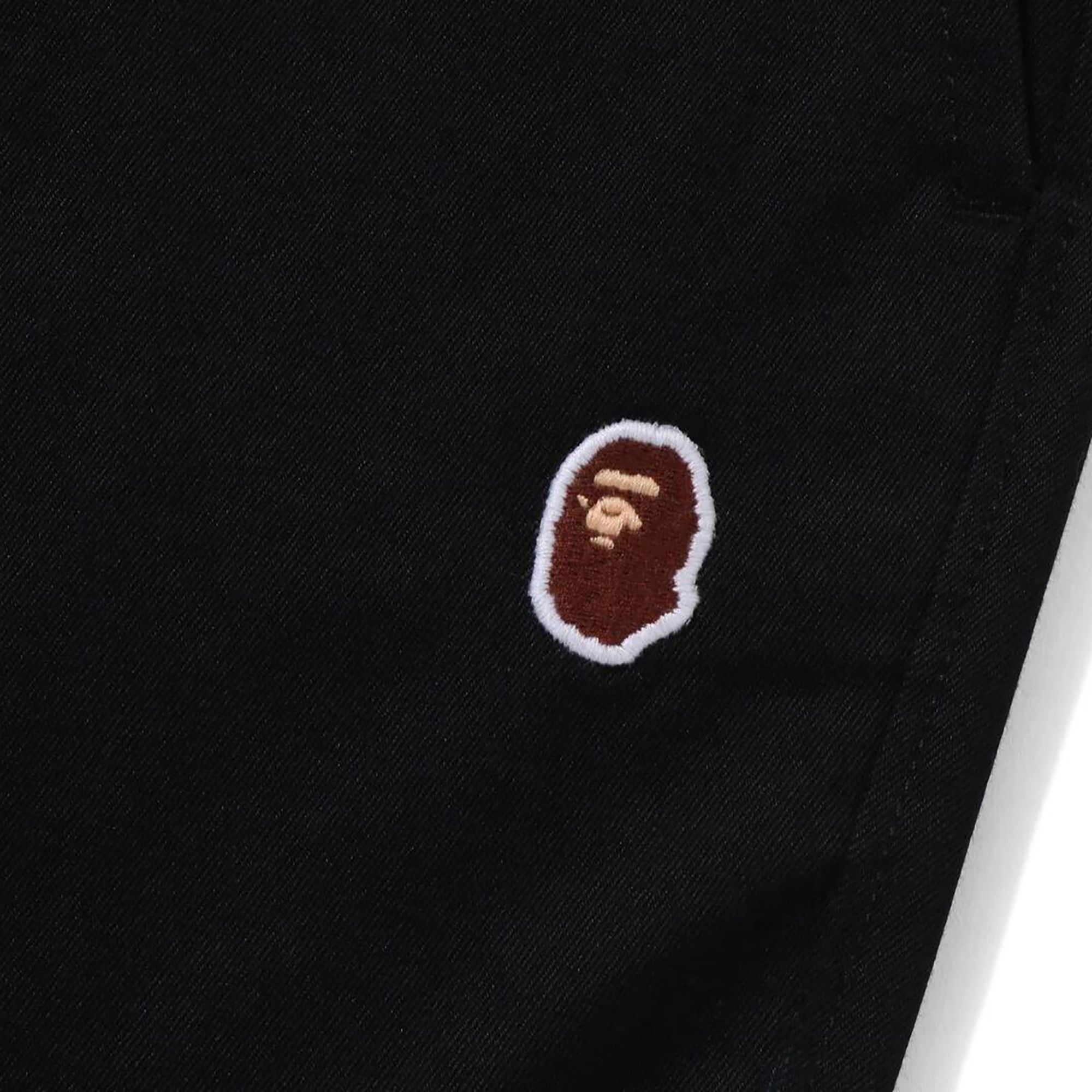 BAPE Ape Head One Point 2 Pleat Easy Chino Shorts 'Black' - 3