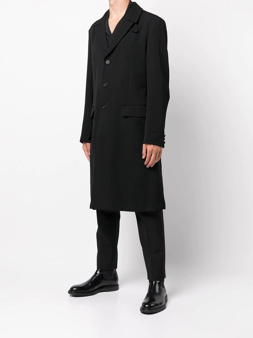 single-breasted wool coat - 3