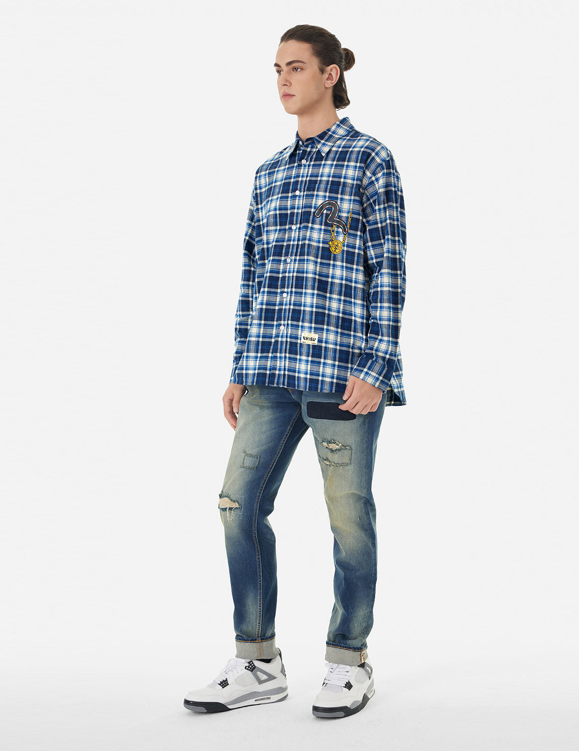 MULTI-LOGO DAICOCK PRINT RELAX FIT CHECK SHIRT - 4
