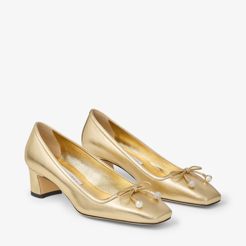 Elme 45 Gold Metallic Nappa Leather Pumps 3