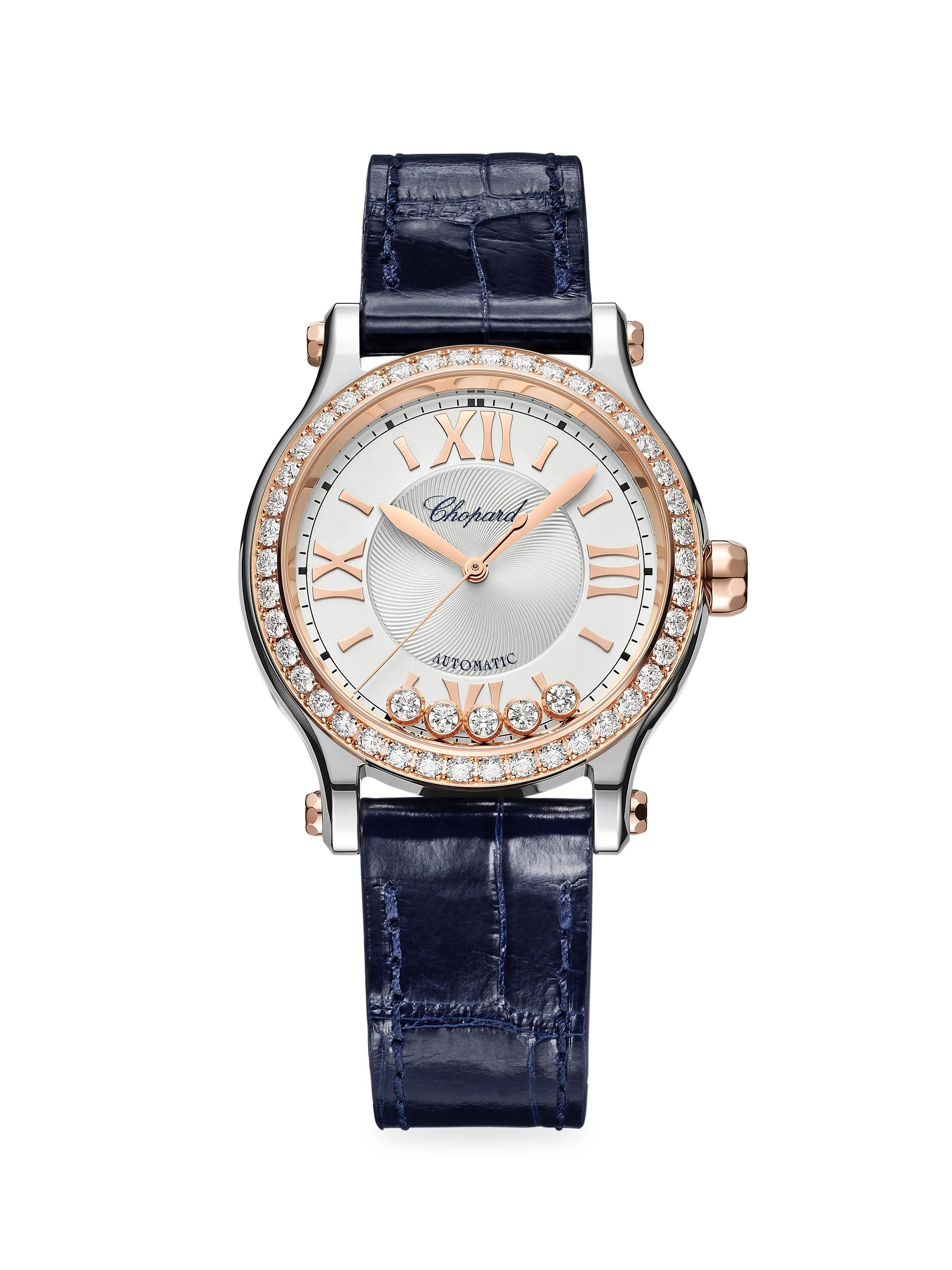 Happy Sport 275378-5001 18ct rose-gold and diamond automatic watch - 1
