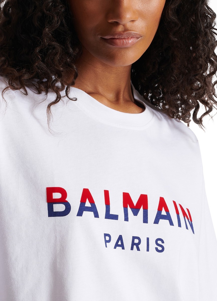 Balmain Paris flocked short t-shirt - 4