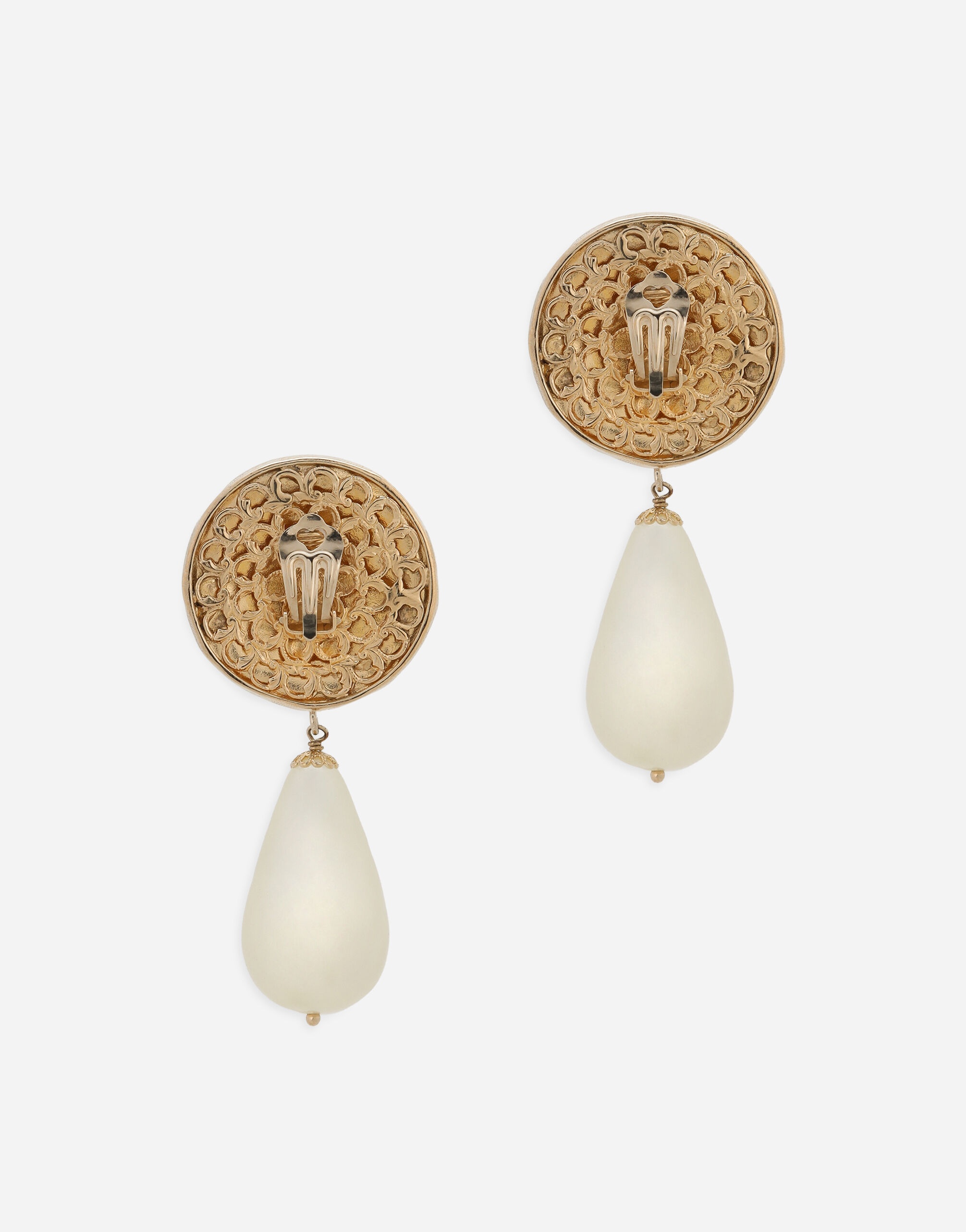 Earrings with DG logo and teardrop pendants - 3