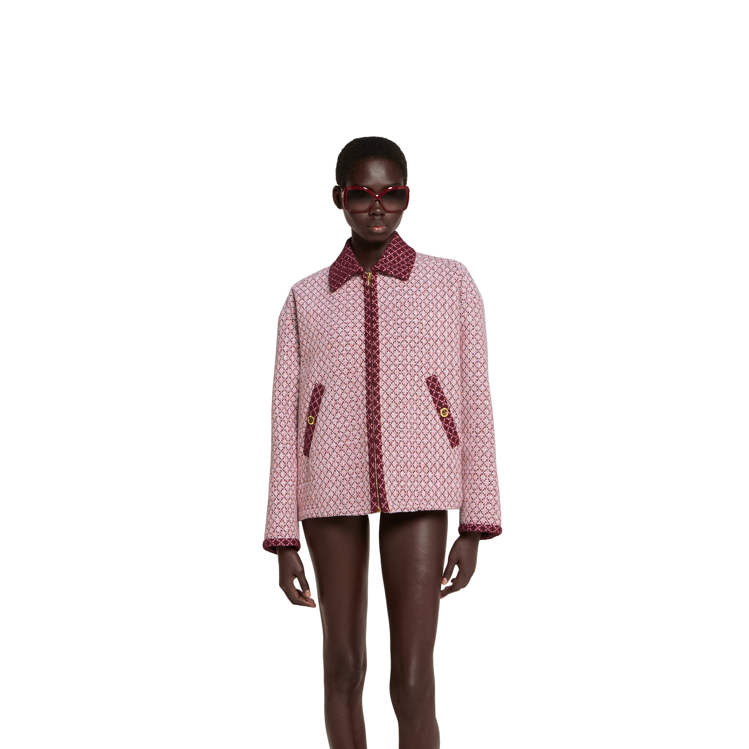 Diamond cotton bouclé zip jacket - 3