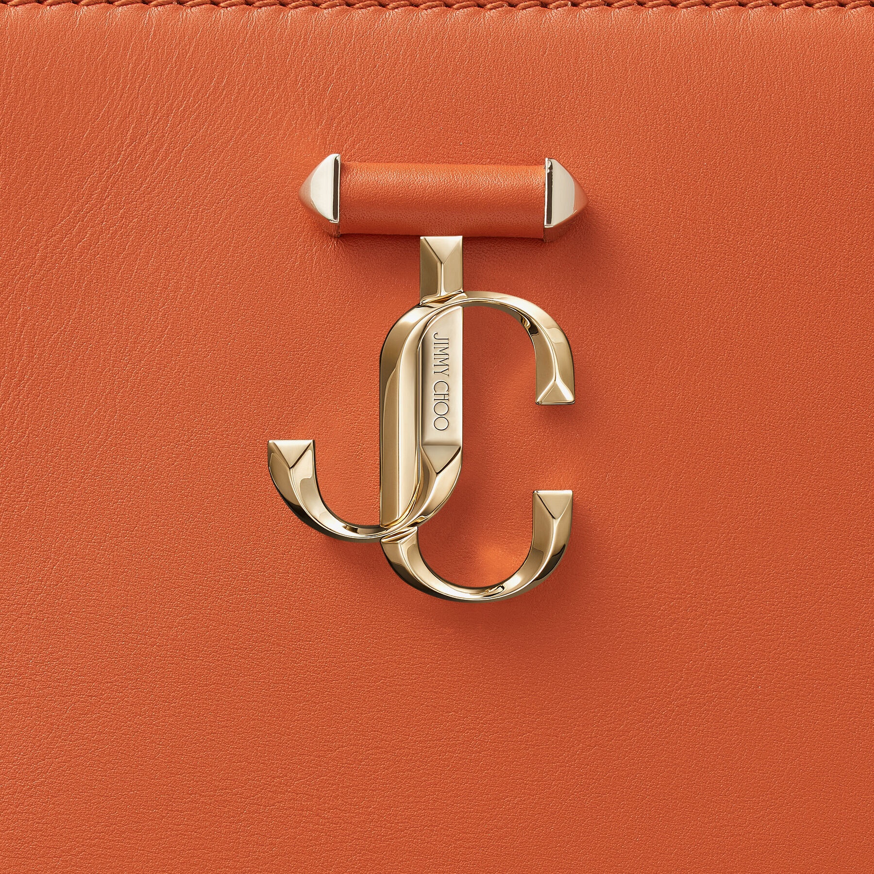 Varenne Tote Bag
Dark Amber Orange Fine Shiny Calf Leather Tote Bag with Light Gold JC Emblem - 7