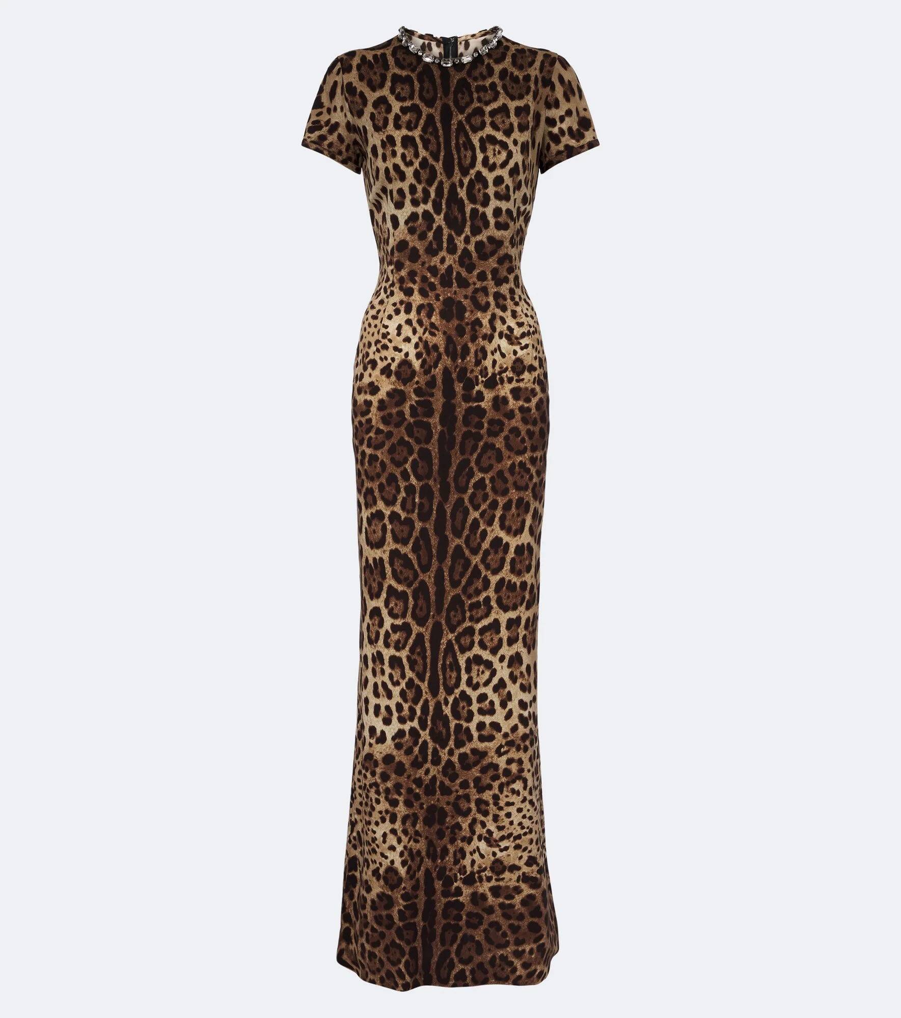 Embellished leopard-print silk-blend gown - 1
