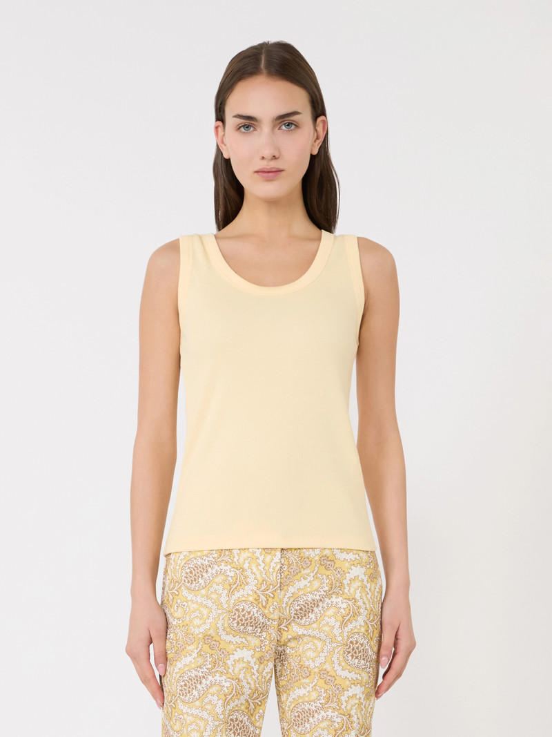 MULTIC Stretch cotton top - LIGHT YELLOW 3