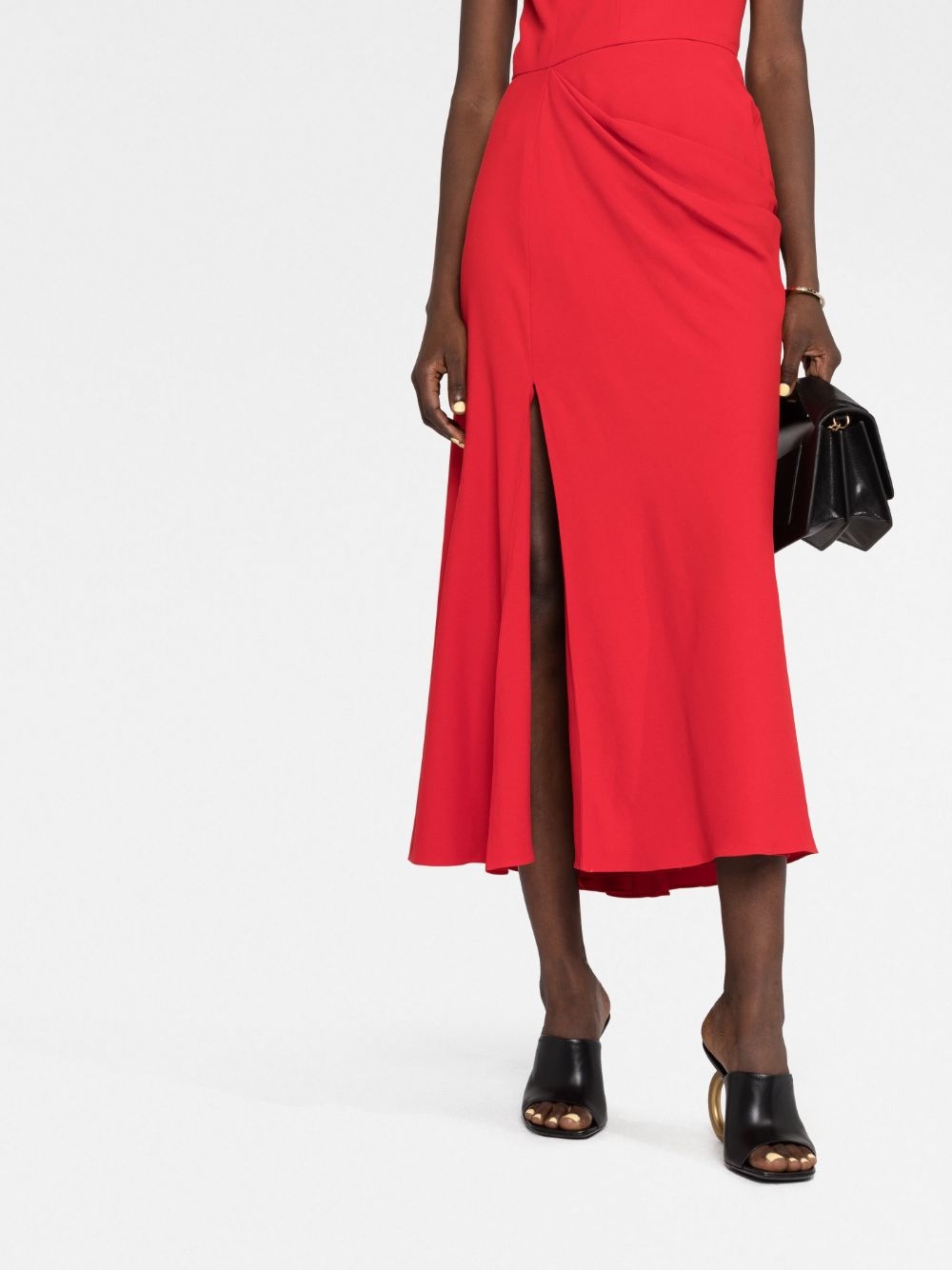 draped mid-length dress - 5