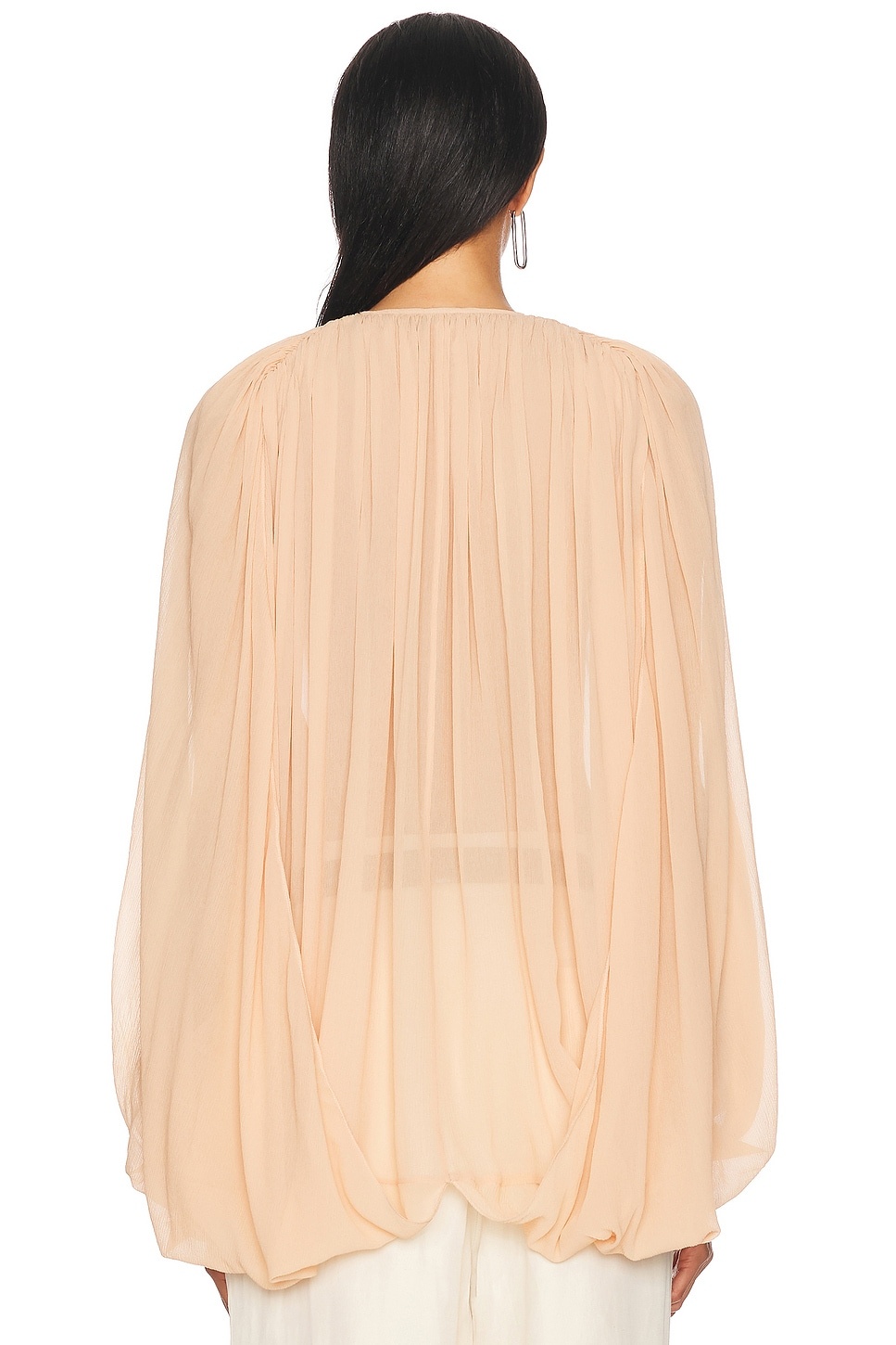 Creponne Drape Crew Blouse - 4