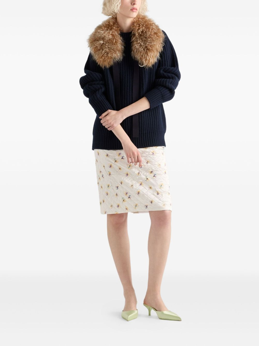 floral quilted short skirt - 2