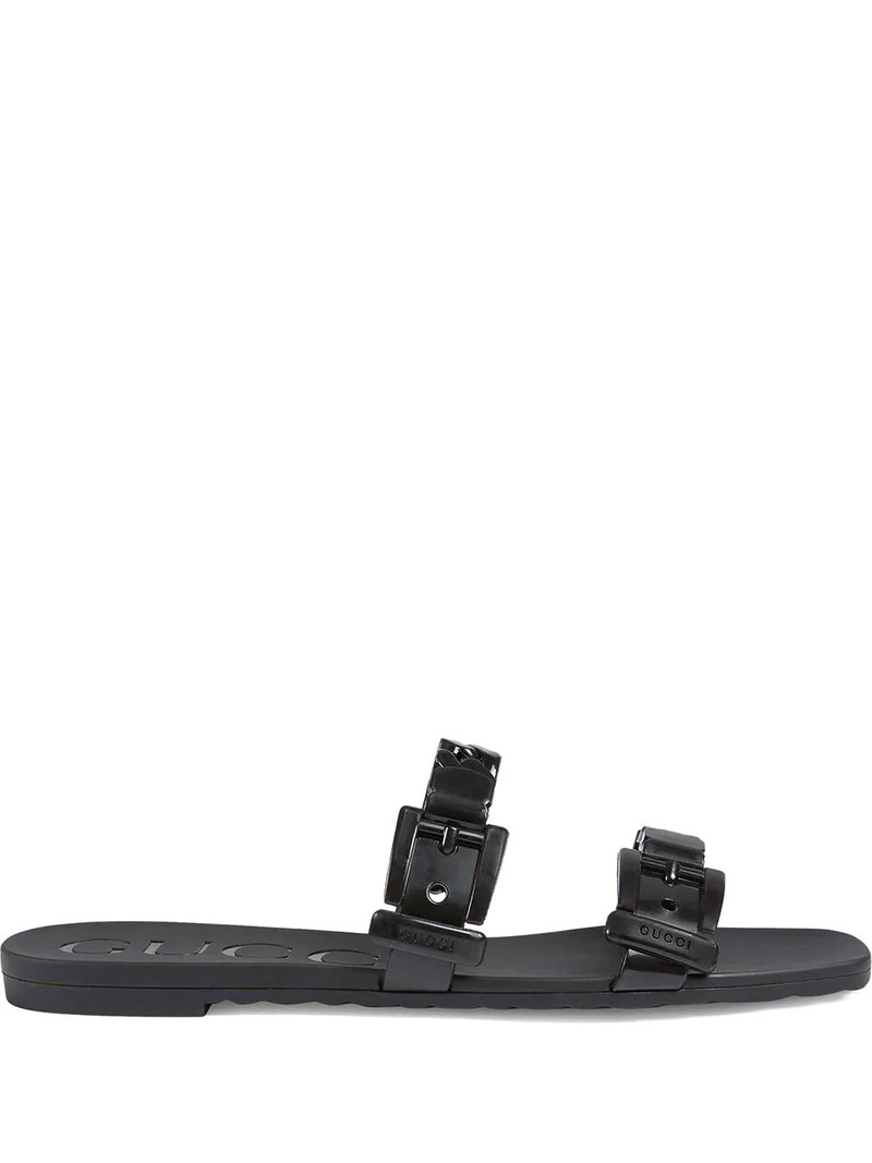 chain-strap slide sandals - 1