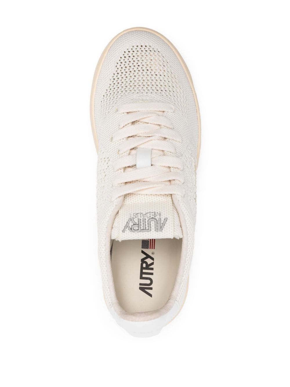 logo-patch open-knit sneakers - 4