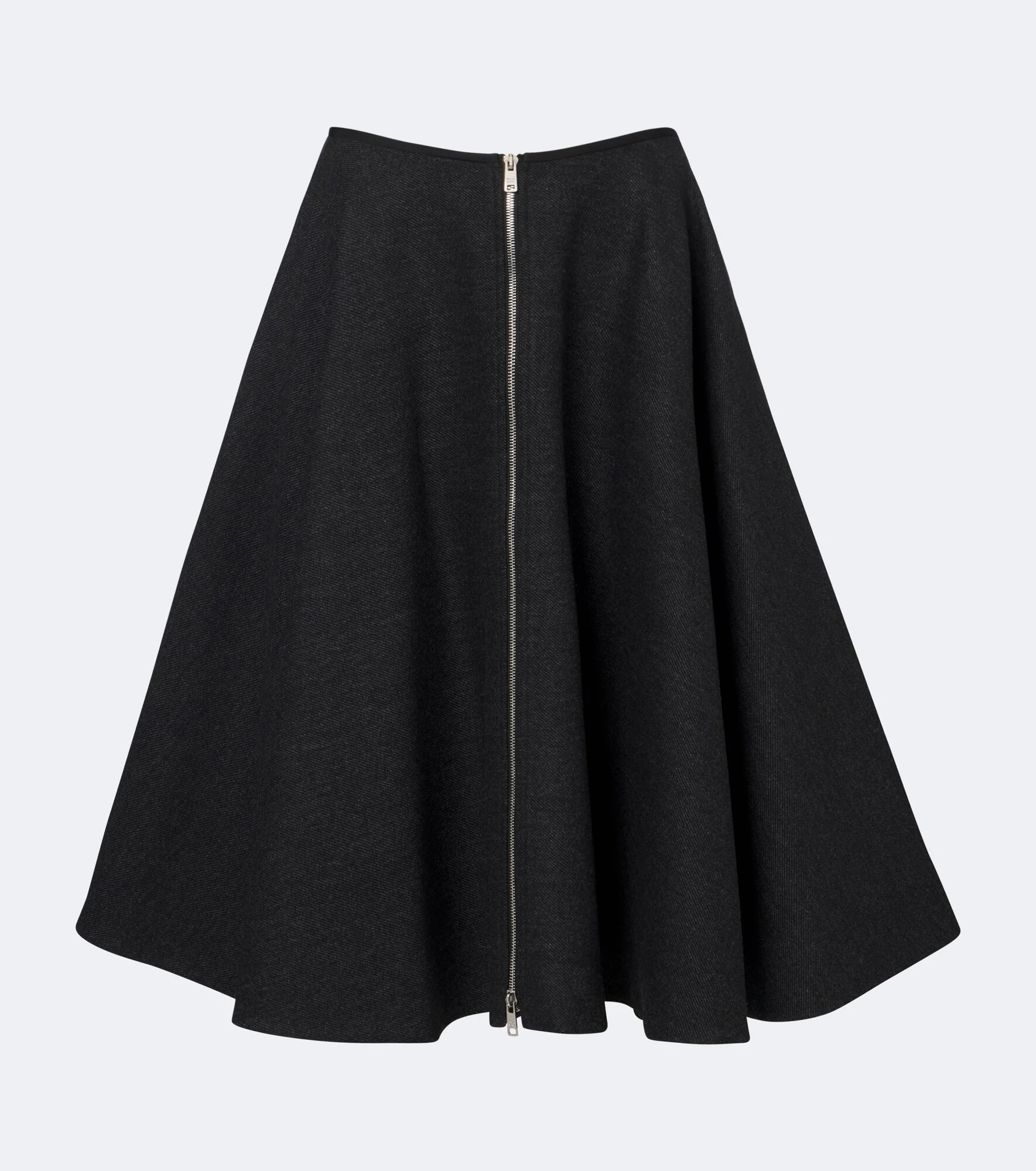 Re-Nylon-trimmed virgin wool midi skirt - 1