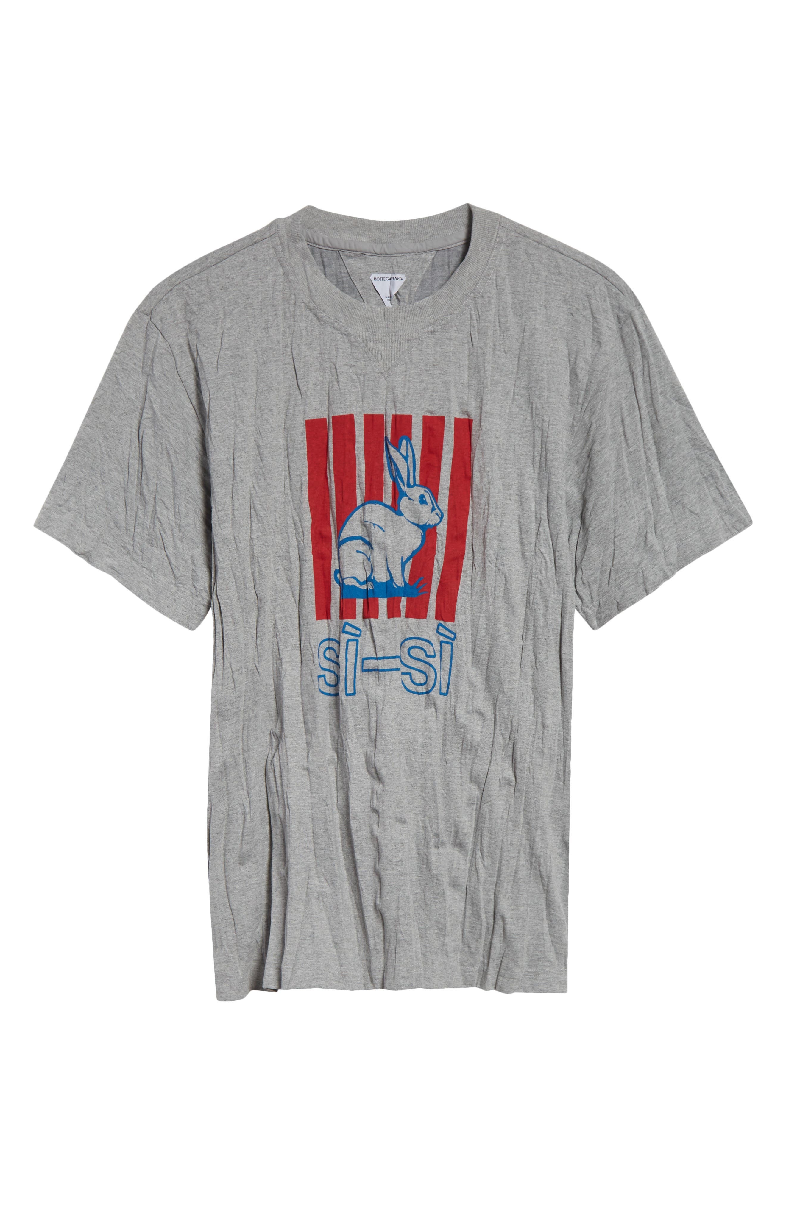 Bottega Veneta Crushed Sisi Jersey Graphic T-Shirt in 1367 Light Grey Melange at Nordstrom - 5
