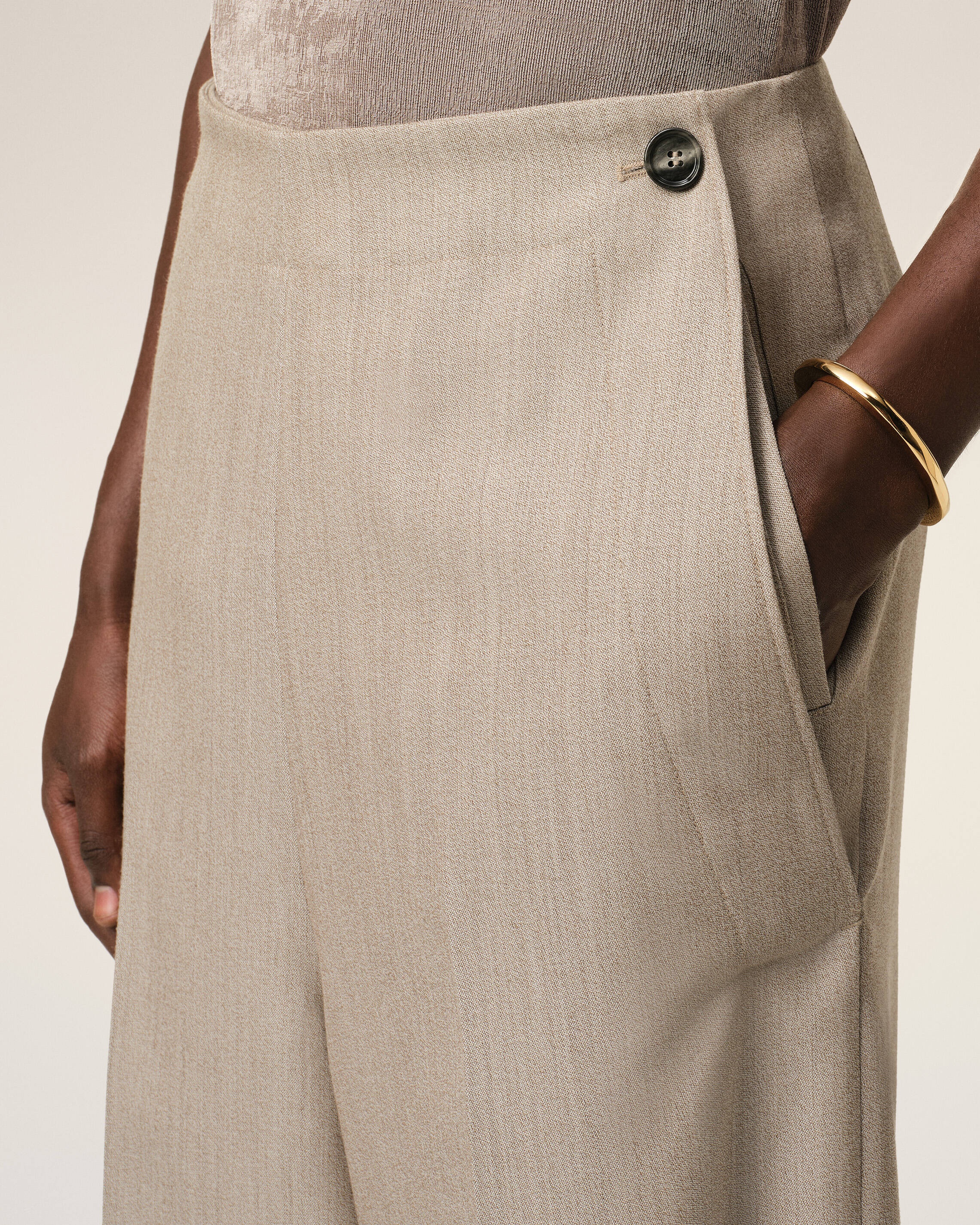 BEIGE NEW WOOL SAILOR TROUSERS - 5