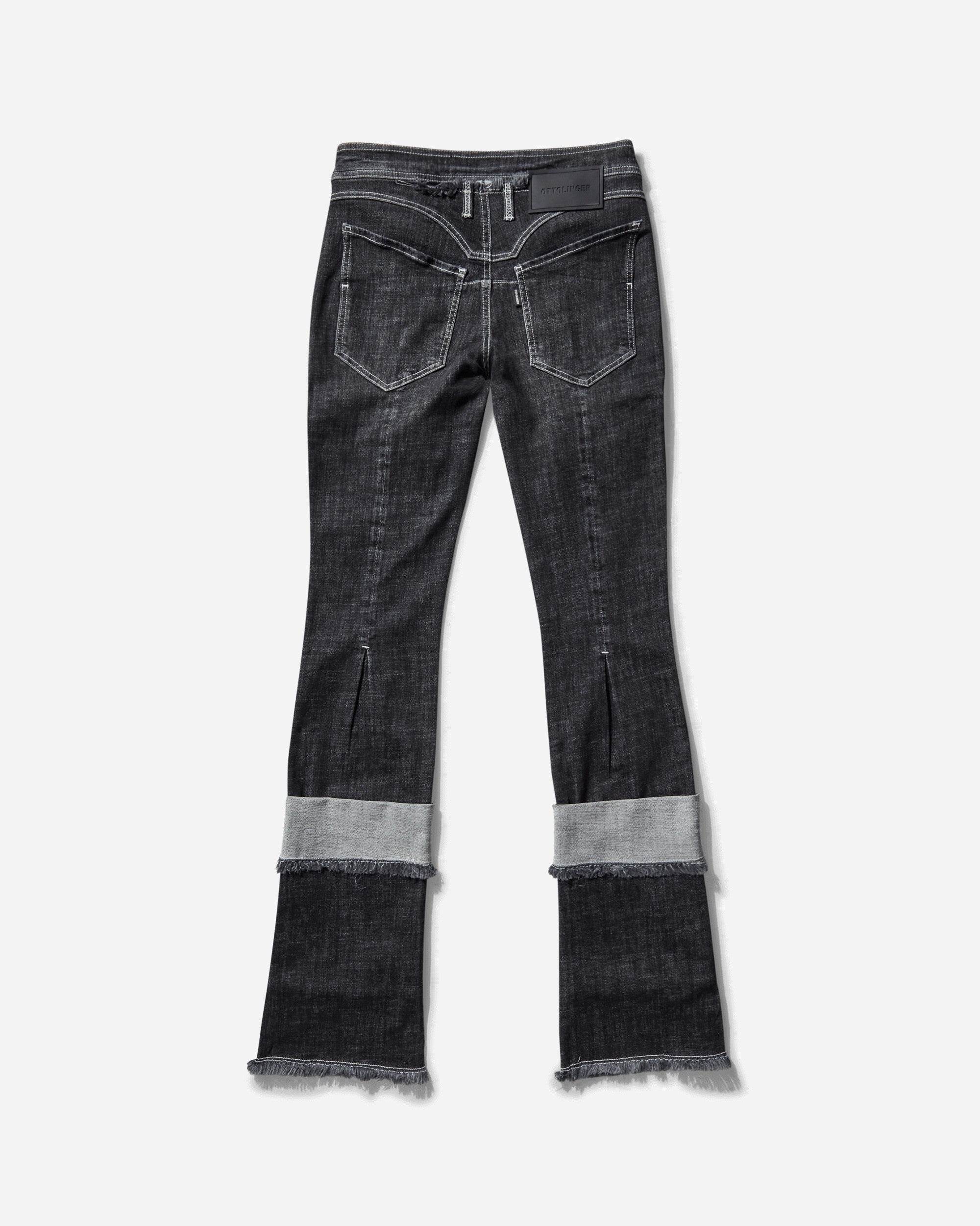 Women's Open Back Denim Pants Black - 2