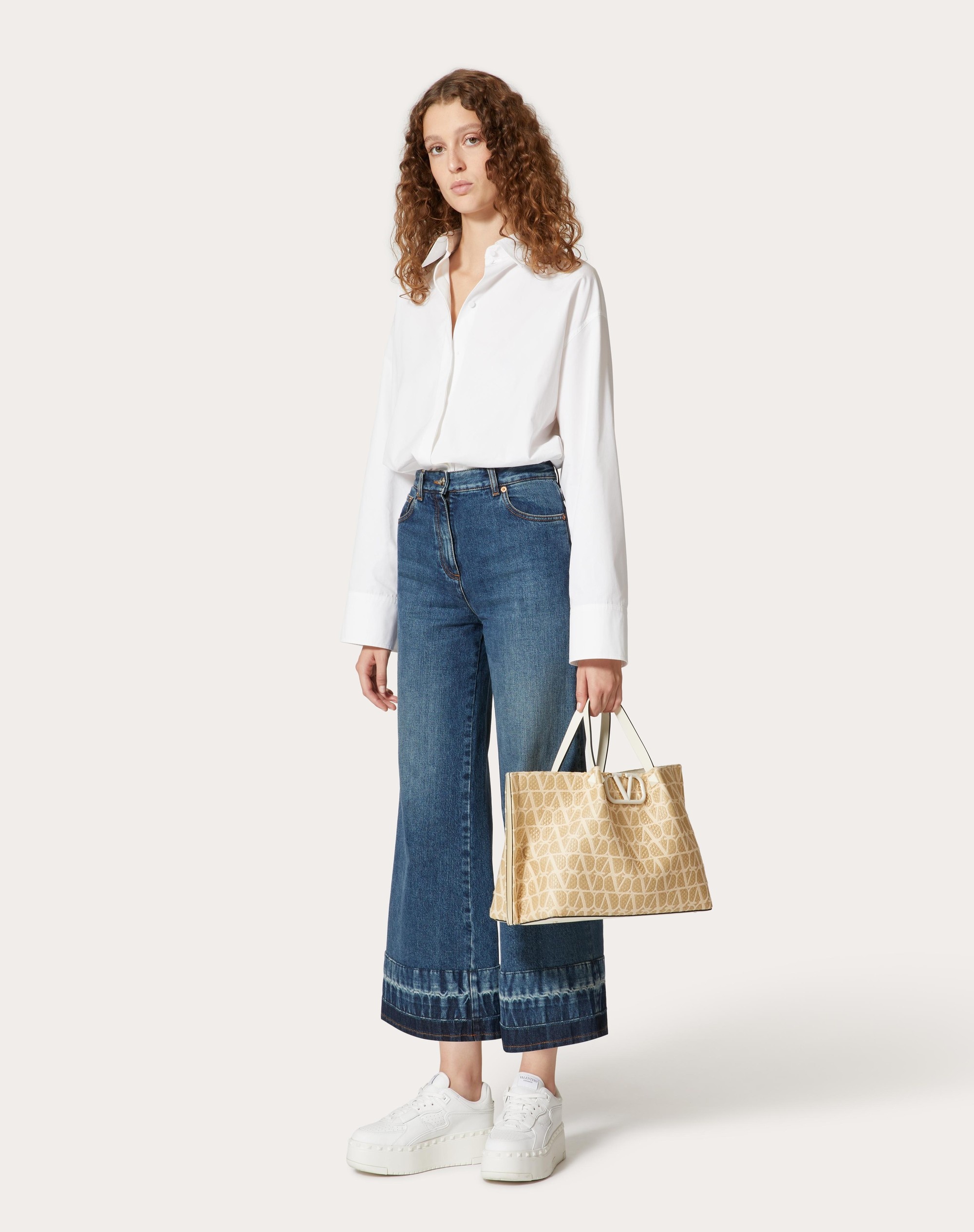MEDIUM TOILE ICONOGRAPHE RAFFIA SHOPPING BAG - 2