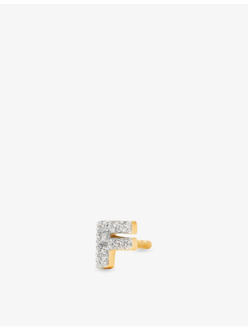 Pave Initial Single Stud Earring - 1
