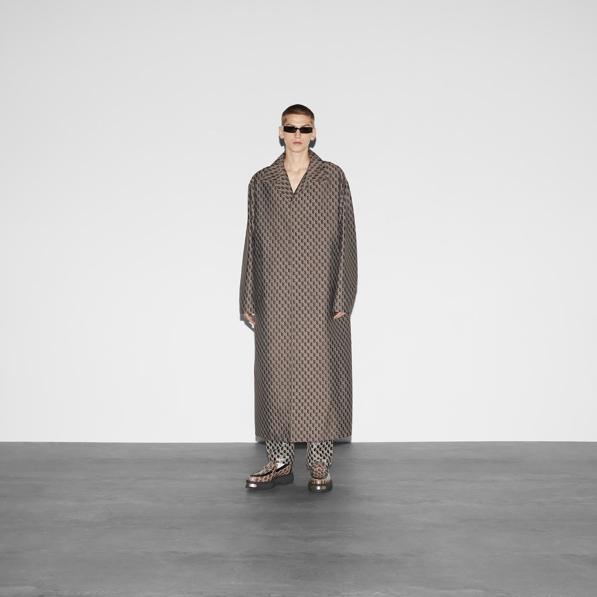 GG nylon jacquard coat - 3