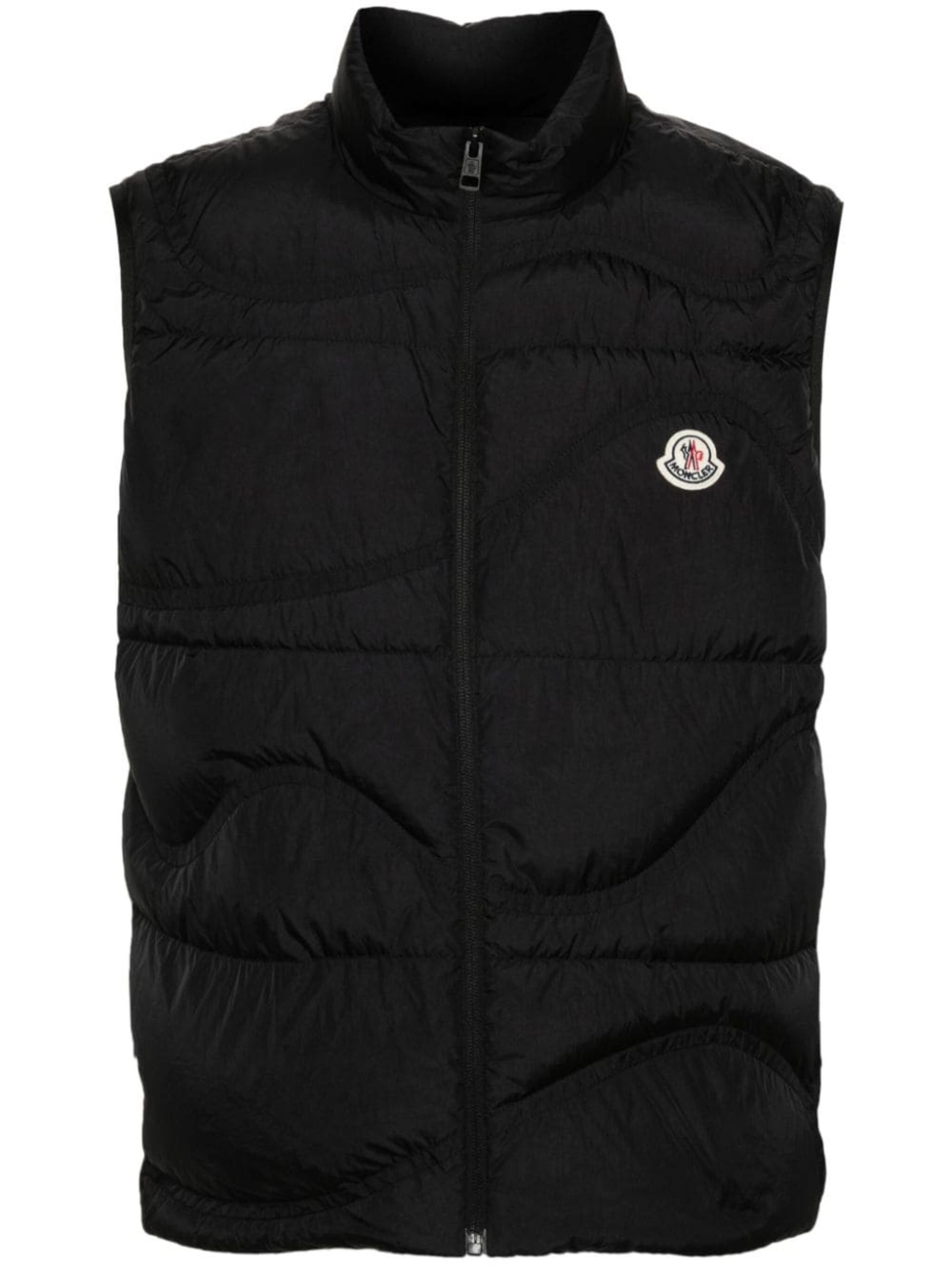 Black Logo-Patch Padded Gilet - 1