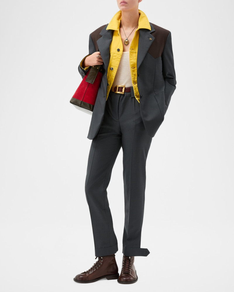 VERSACE Tapered Formal Wool Pants outlook