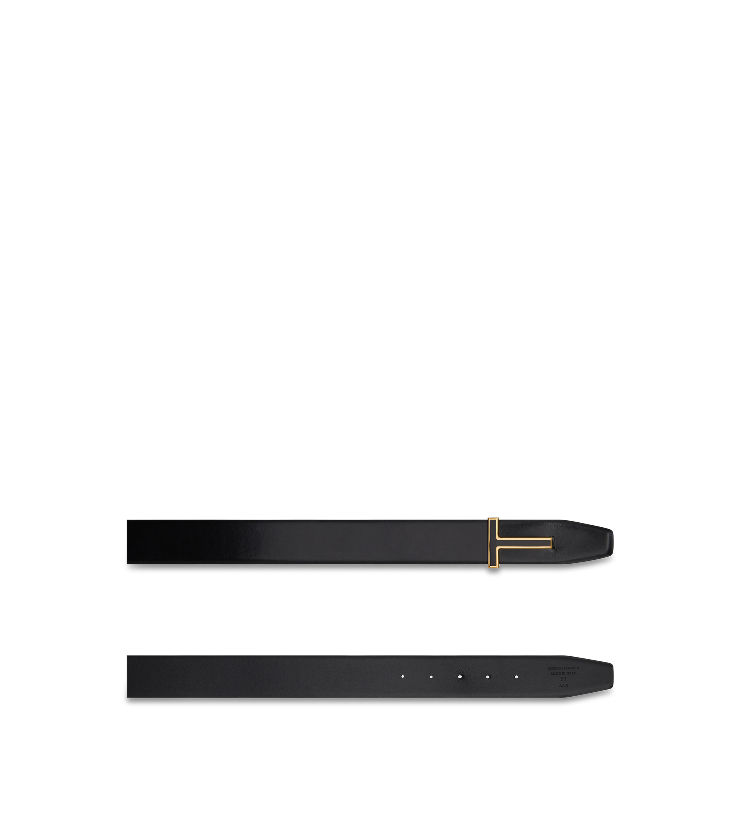 SMOOTH LEATHER ENAMEL BUCKLE T BELT - 2