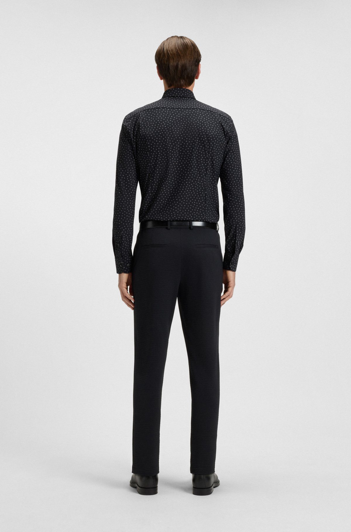 SLIM-FIT SHIRT IN PRINTED PERFORMANCE-STRETCH JERSEY - 5