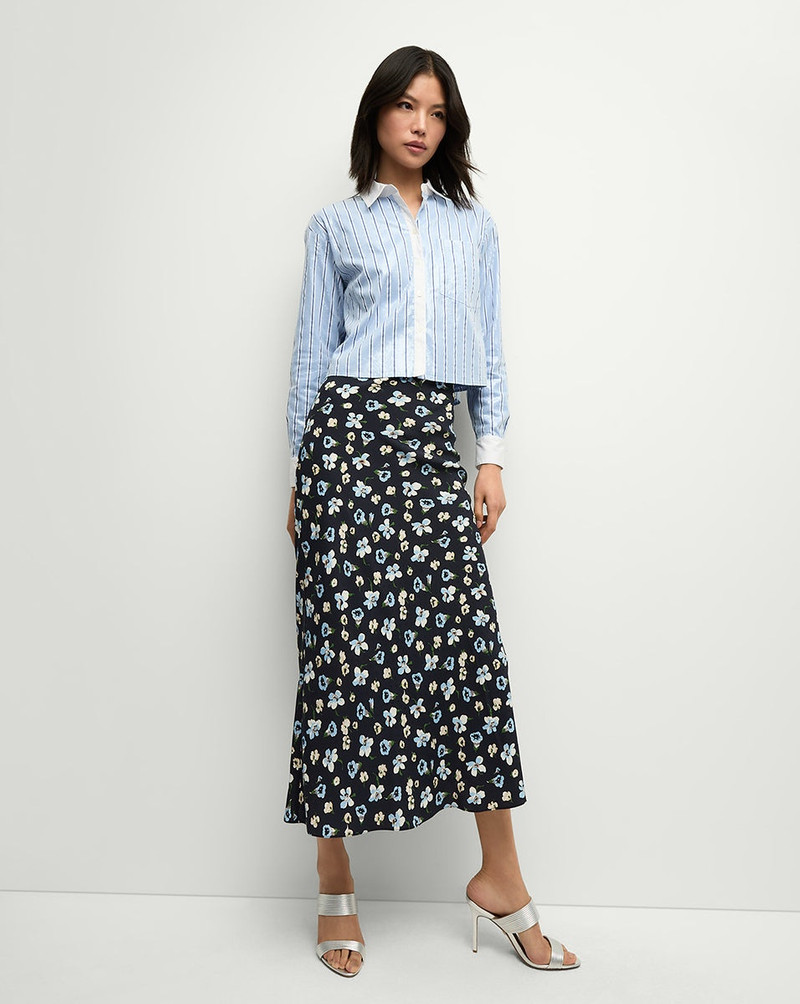 VERONICA BEARD CLOVER STRETCH-SILK FLORAL SKIRT outlook