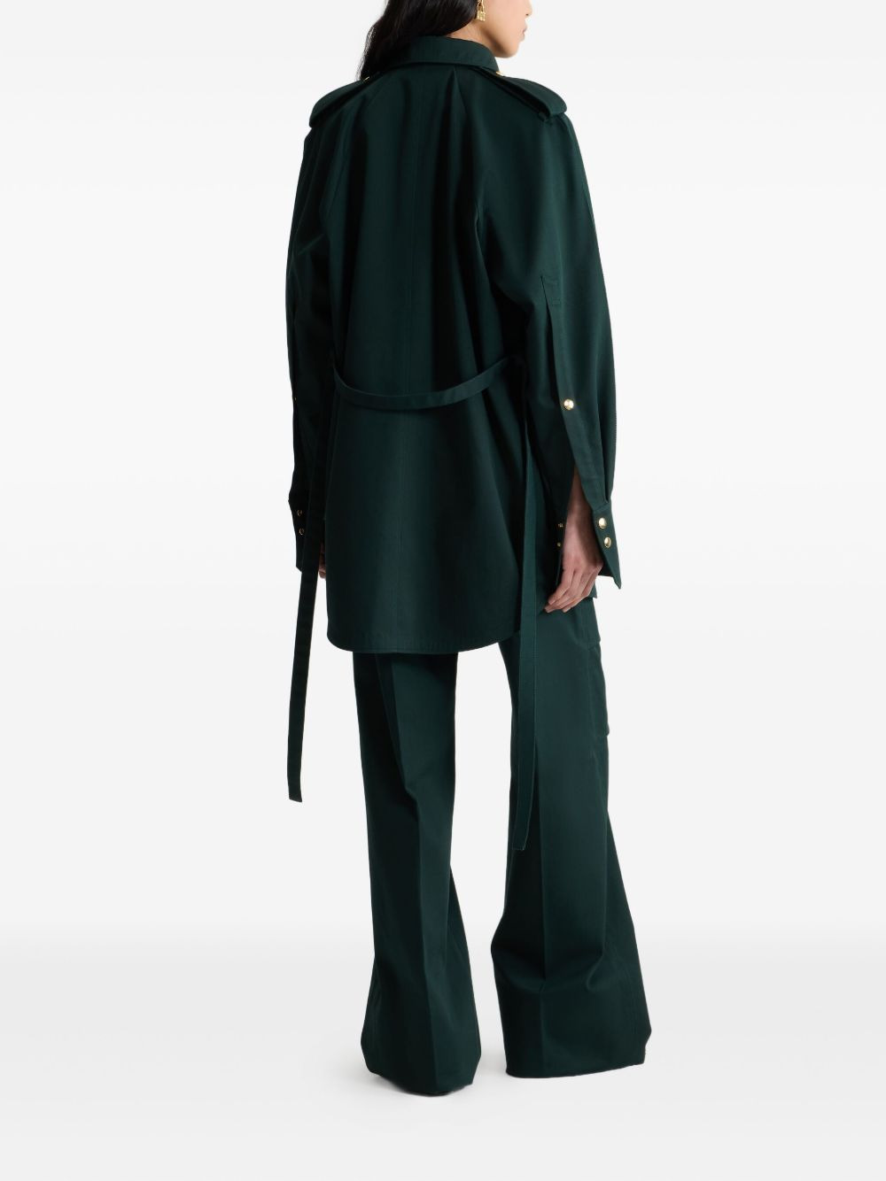 gabardine belted shirt - 3