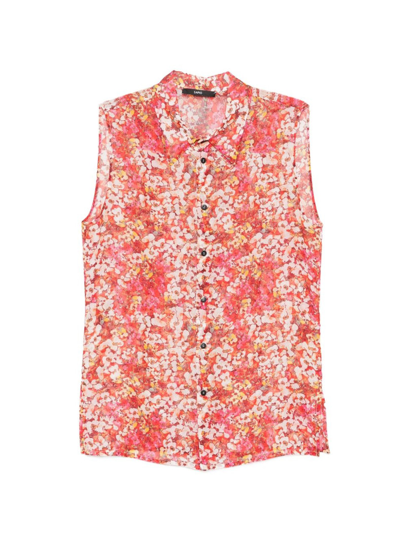 floral-print sleeveless shirt 1