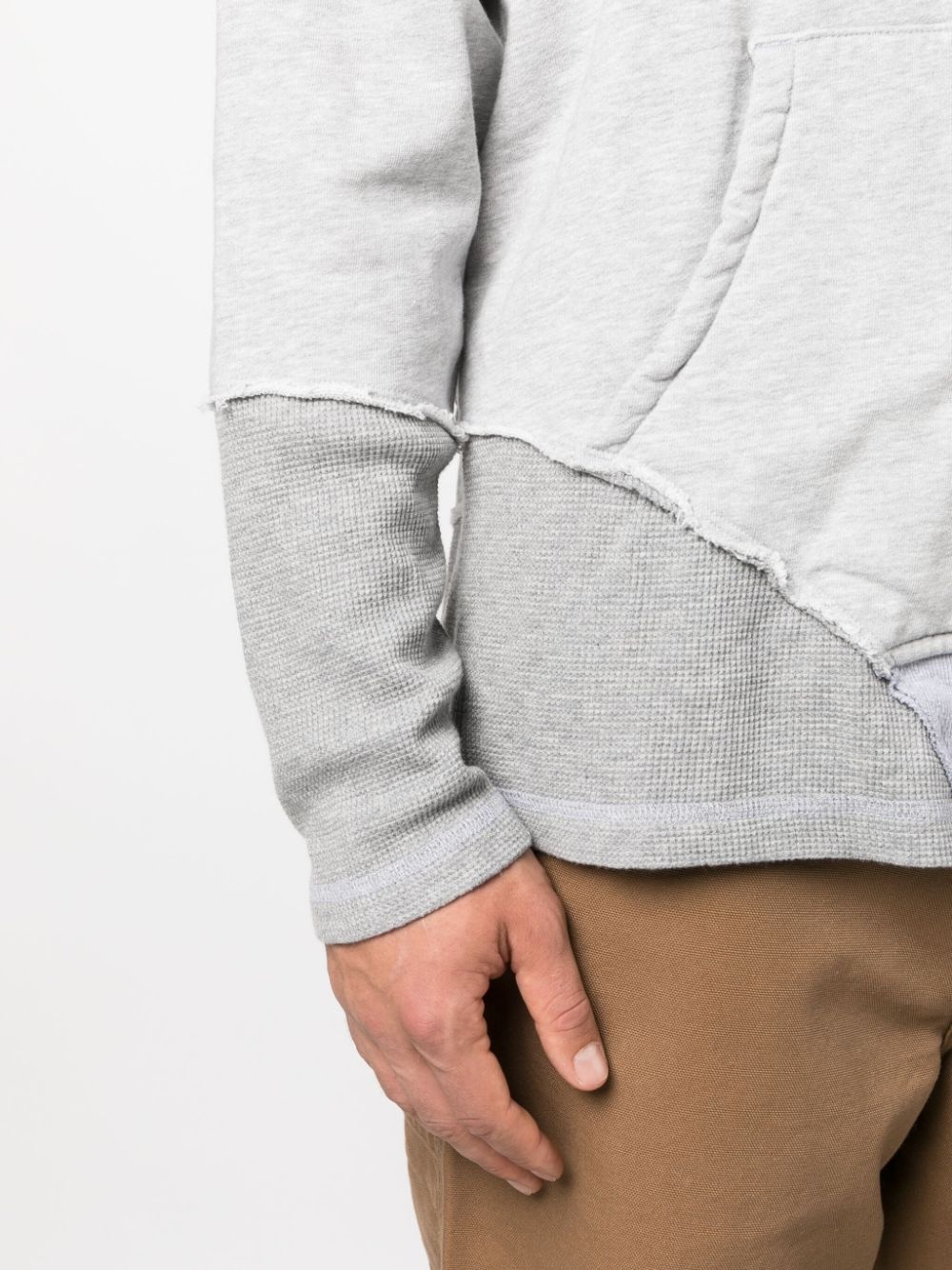 layered drawstring jersey hoodie - 5