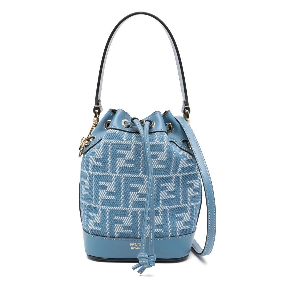 FENDI FFロコフラクヘルト 8C0648AQ1V F04TX Fendi Summer Tote Denim-effect Ff Jacquard Bags In Blue