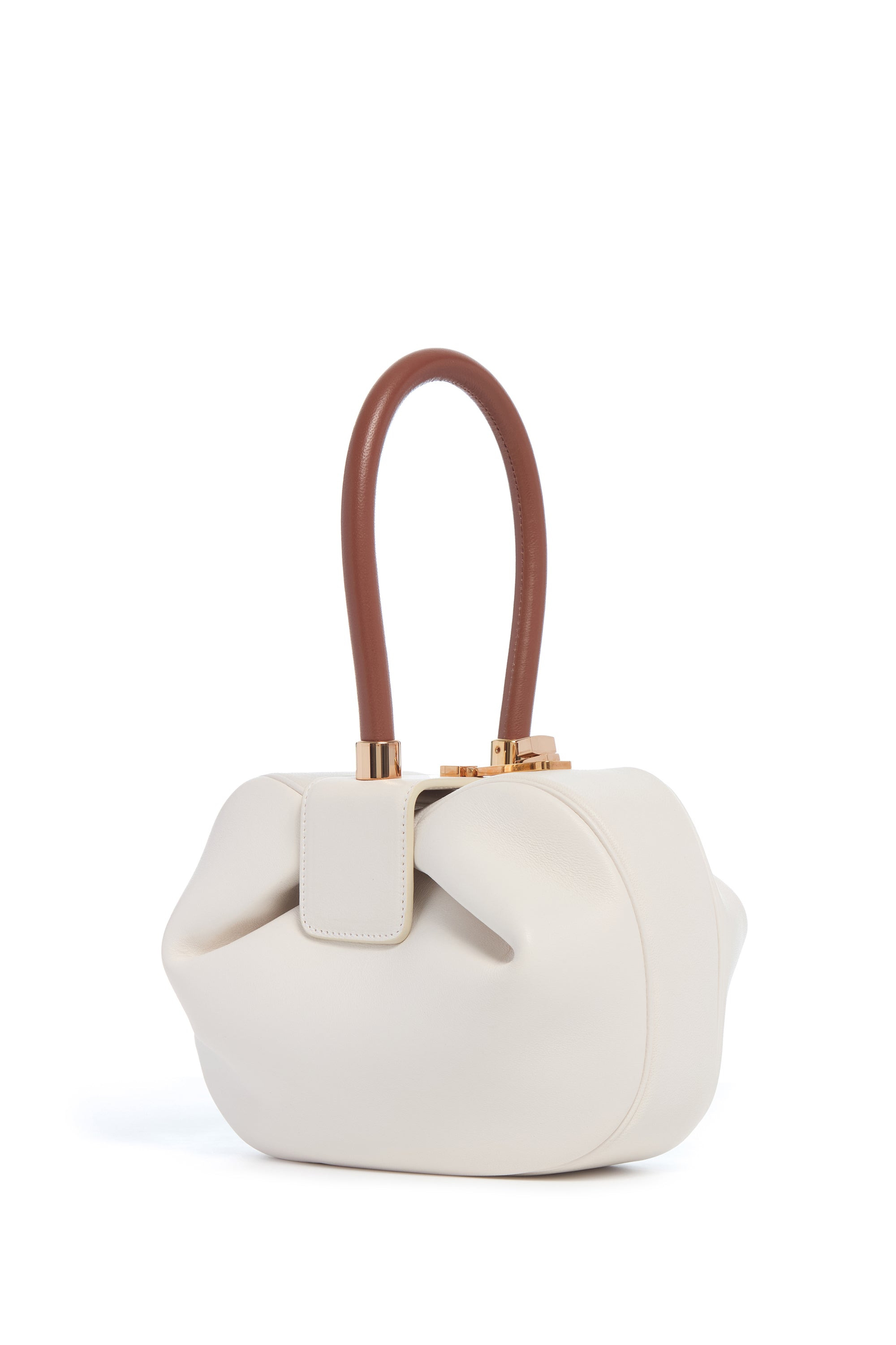 Nina Bag in Ivory & Cognac Nappa Leather - 1