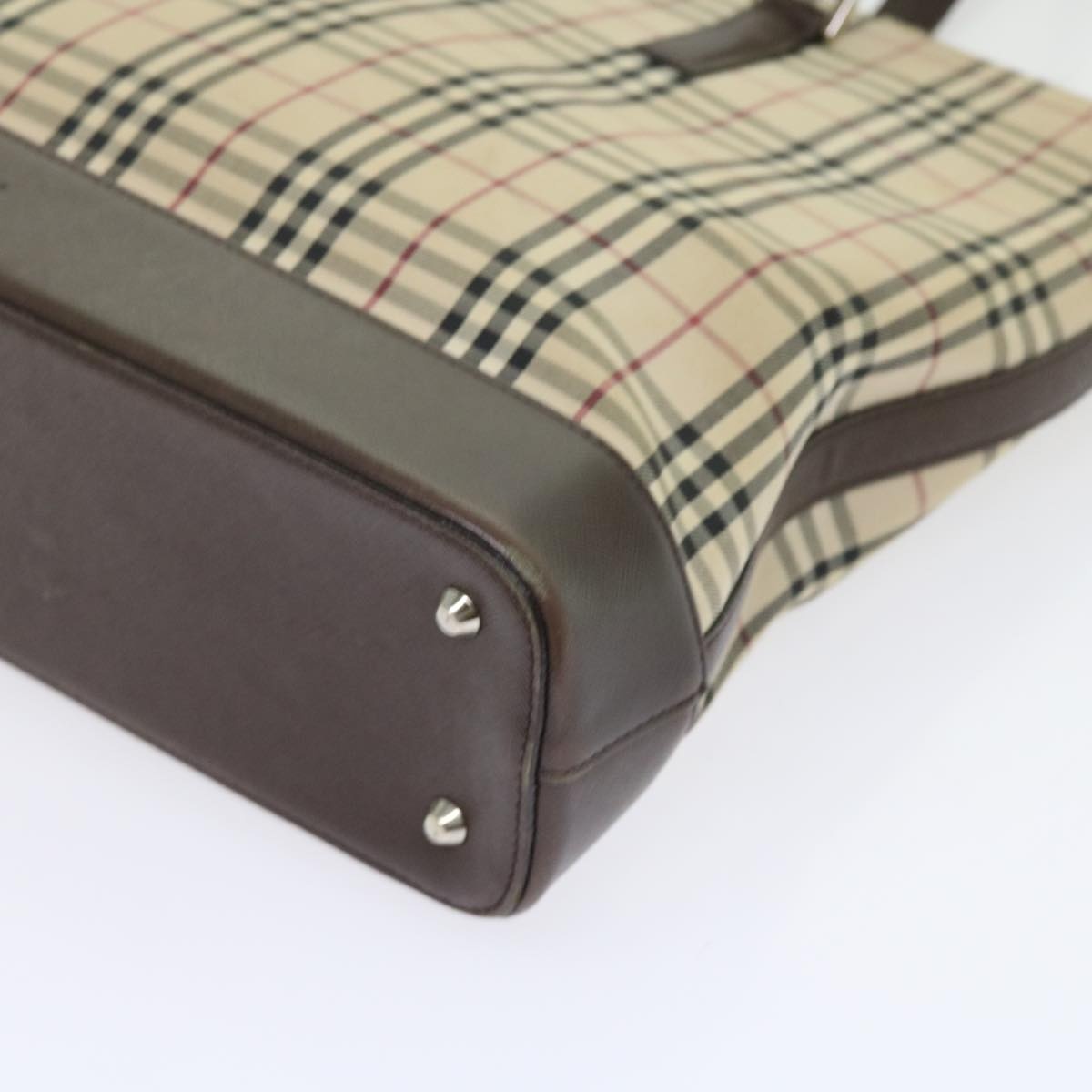Burberry Nova Check Tote Bag Nylon Canvas Beige - 10