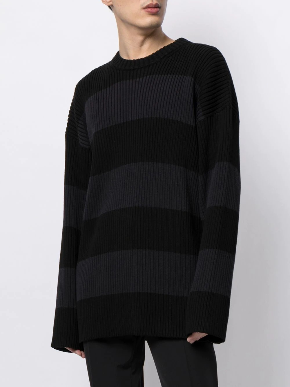 oversize striped logo jumper - 3